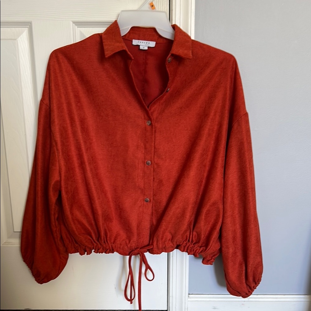 Favlux Women's Button-Up burnt orange light jacket size medium like new!